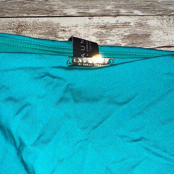 NWT Laundry by Shelli Segal Women's Scallop Lace Bikini Bottom Size Large Teal - Picture 6 of 6